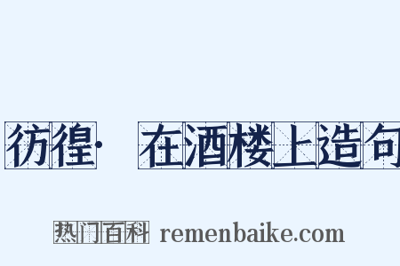 彷徨·在酒楼上造句是什么意思的图片